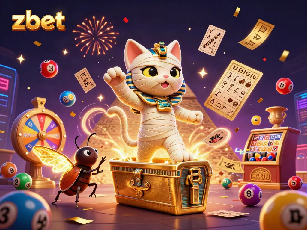 Experience zbet's thrilling casino atmosphere with a lively cat character in action.