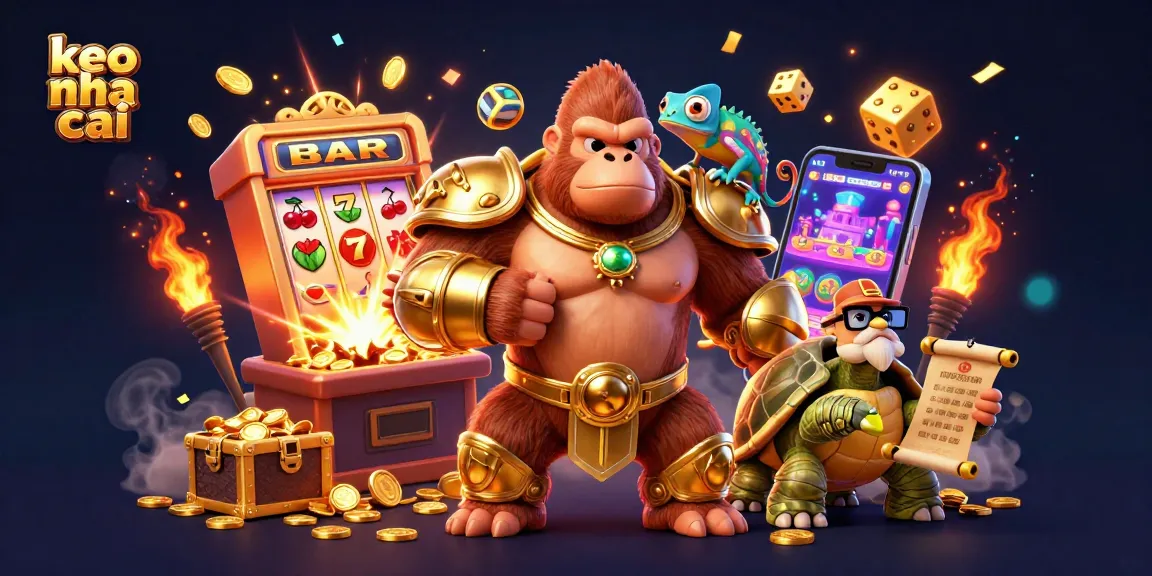 Experience thrilling wins with keo nha cai alongside a powerful gorilla king and colorful gaming elements.