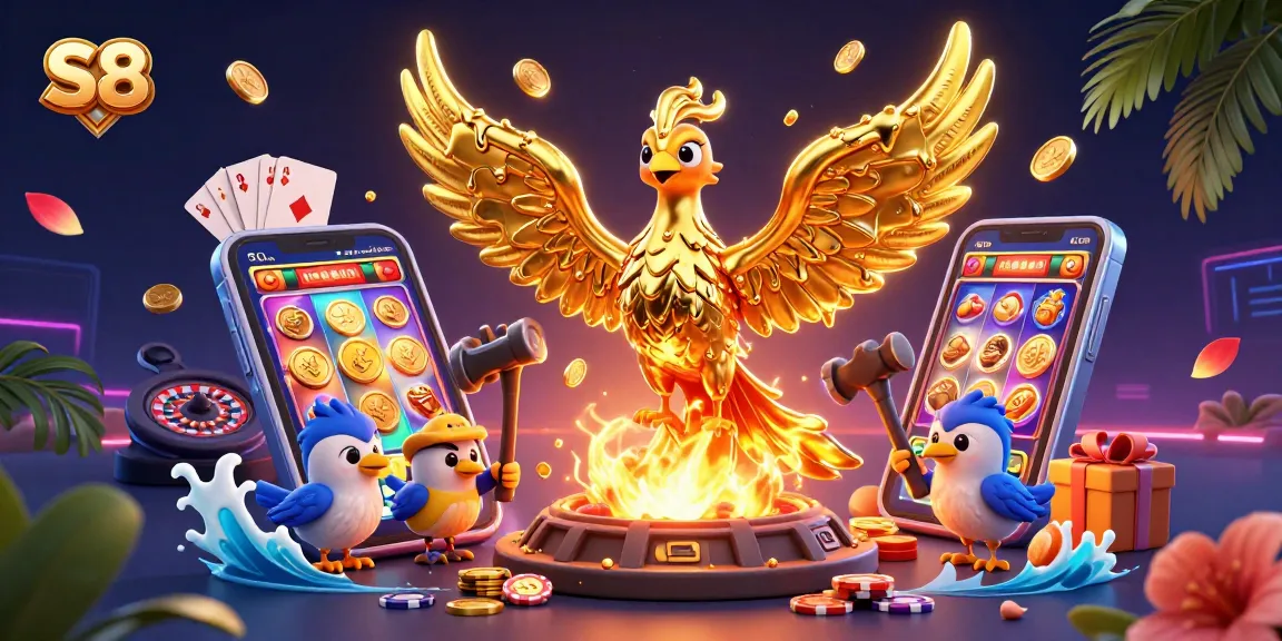S8 players win big with colorful slot games featuring golden coins and vibrant cards